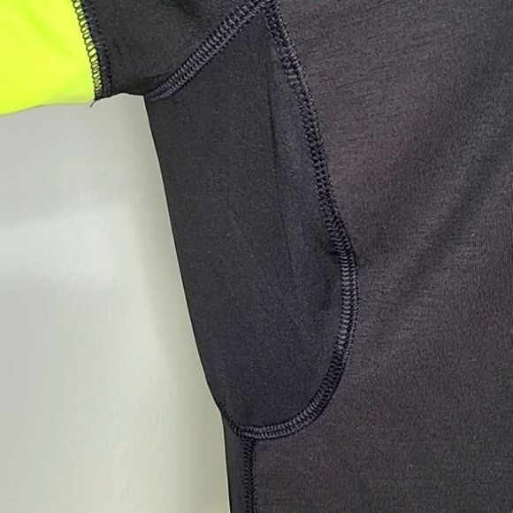 Avia Short Sleeve Colorblock Athletic Shirt, Black/Neon, Size XL (16-18) - Picture 8 of 11